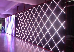 led obrazovky - transparentní obrazovky - fixcurtain - průhledné obrazovky